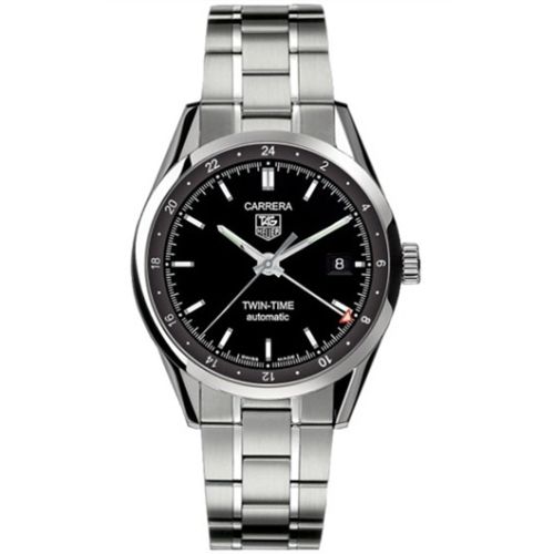 TAG Heuer Carrera Calibre 7 Twin Time Stainless Steel / Black / Bracelet